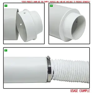 Kair Ducting Reducer 100mm to 80mm Duct Pipe Reduction Connector for Extract Fans and Ventilation Units