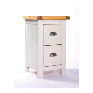 Argenta 2 Drawer Petite Bedside Table Chrome Cup Handle