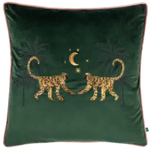 Wylder Dusk Monkey Embroidered Feather Filled Cushion