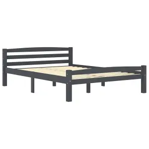 Berkfield Bed Frame Dark Grey Solid Pinewood 120x200 cm