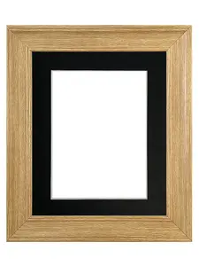 Scandi Oak Frame with Black Mount for Image Size 24 x 16 Inch