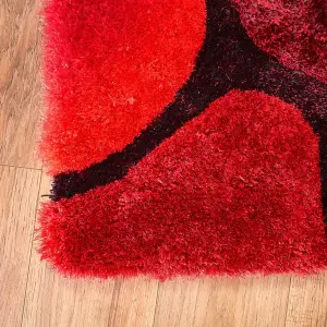 Red 3D Pebbles Shaggy Rug - Hawaii