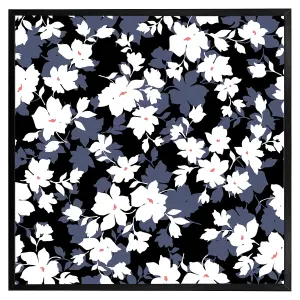 White, black & purple flowers (Picutre Frame) / 20x20" / Grey