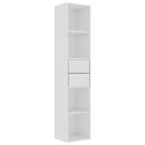 Berkfield Book Cabinet High Gloss White 36x30x171 cm Engineered Wood