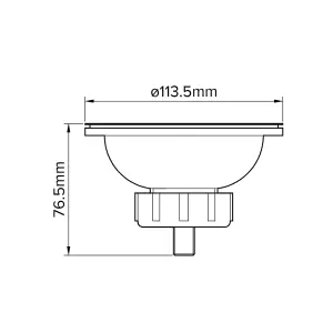 Flomasta Sink waste, (Dia)113.5mm