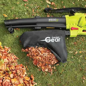 Leaf Blower Vacuum & Shredder Mulcher, Electric 3 in 1, Variable Speed with Large 45L Capacity Collection Bag, 10m Cable, 3500W