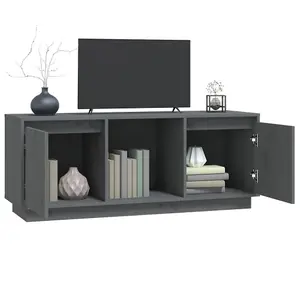 Berkfield TV Cabinet Grey 110.5x35x44 cm Solid Wood Pine