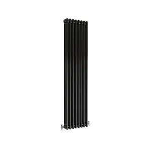 Vertical Black Triple Column Radiator (H) 1500mm x (W) 380mm, 5805 BTU.