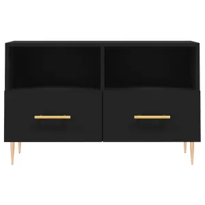 Berkfield TV Cabinet Black 80x36x50 cm Engineered Wood