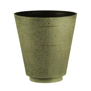 simpa 2PC Hudson Grey/Green Textured Effect Plastic Planters 38cm (Dia).