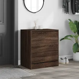 Berkfield Shoe Cabinet Brown Oak 60x42x69 cm Engineered Wood