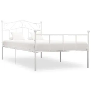 Berkfield Bed Frame White Metal 100x200 cm