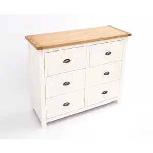 Lovere 6 Drawer Chest of Drawers Brass Cup Handle