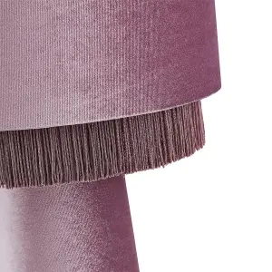 Litecraft Tess Lilac 1 Light Fringed Table Lamp