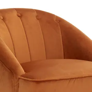 Velvet Orange Kensington Slipper Bedroom Accent Chair