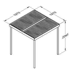 Forest Garden Modular Square Pergola, (H)2045mm (W)1970mm