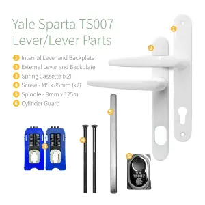 Yale Sparta PAS24 Lever/Lever Door Handle - Long, White