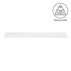 GoodHome Cusko White Rectangular Floating shelf (L)118cm x (D)23.5cm