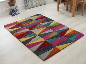 Funk Triangles Rug Multi Colour Rug 200x300cm for the Living Room