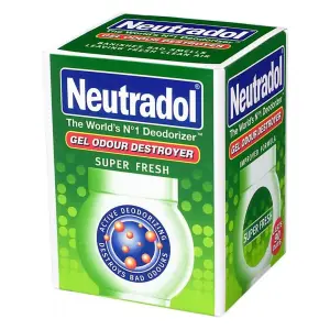 Neutradol Gel Odour Deodorizer Super Fresh Gel Square box (Green) 135g (Pack of 6)