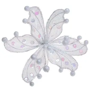 Sheer Flower Clip Shaped Ornament