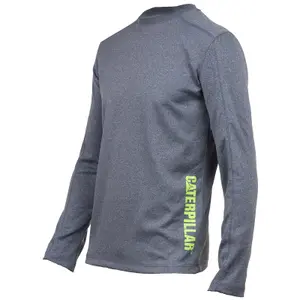 Caterpillar - Coolmax Long Sleeve Tee - Grey - Tee Shirt - L