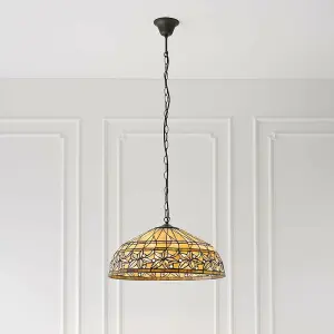 Tiffany Glass Hanging Ceiling Pendant Light Floral Autumn Lamp Shade i00071