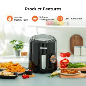 GEEPAS Kitchen 3.5L Air Fryer, 2 Slice Toaster & 1.7L Kettle Combo Set, White