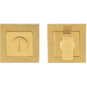 Thumbturn Lock and Release Handle Concealed Fix Square Rose Satin Brass PVD