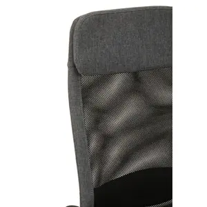 Interiors by Premier Brent Black Mesh And Grey Fabric Home Office Chair