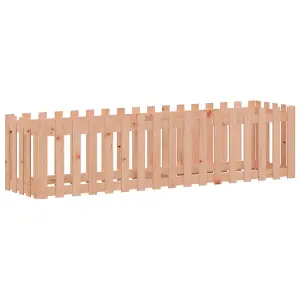 Berkfield Garden Raised Bed with Fence Design 200x50x50 cm Solid Wood Douglas