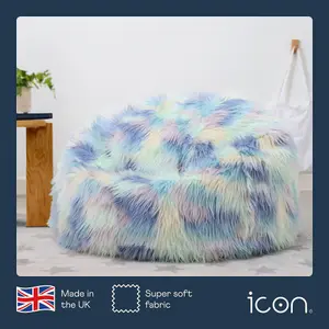 icon Unicorn Classic Faux Fur Bean Bag Chair