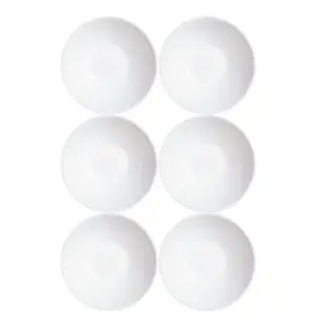 URBNLIVING 4cm Height White Opal Glass Classy Bowls Set of 6