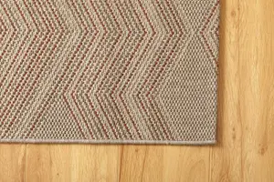 Flatweave Geometric Rug-Bukhara Chevron Rug, Grey/Terracotta,120x170cm