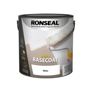 Ronseal 3-in-1 White Matt Wall & ceiling Plasterboard Basecoat, 2.5L