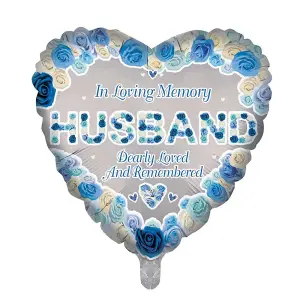 Sensations Husband Heart Foil Balloon Grey/Blue/Yellow (One Size)