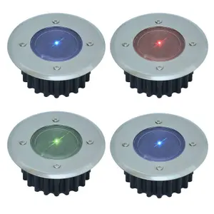 4 X White Or Colour Changing Decking Light- Solar Powered - Weatherproof - Stainless Steel Construction - Easy Assembly