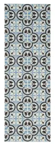 Kensington Blue Tile design Heavy duty Mat, 150cm x 50cm