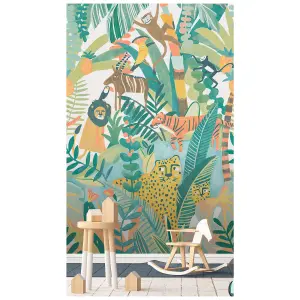 GoodHome Viridian Green Jungle Matt Mural