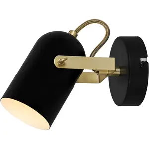 Plate Matt Black Gold effect Spotlight