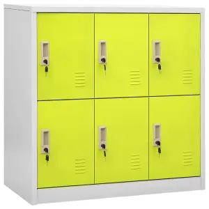 Berkfield Locker Cabinets 5 pcs Light Grey and Green 90x45x92.5 cm Steel