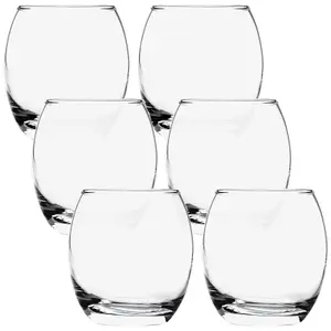 Queensway Home & Dining 405ml 6 Pcs Whiskey Scotch Drinking Tumbler Glass Set