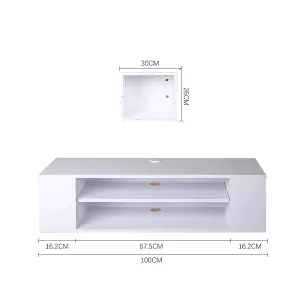 White MDF Framed Sideboard TV Stand TV Unit with Easy Cable Access H 1000x D 300x H 260mm