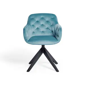 Kensington Upholstered Dining Chair Light Blue Velvet