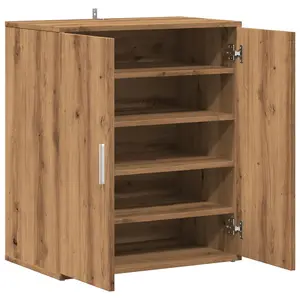 Berkfield Shoe Cabinet Artisan Oak 60x35x70 cm Engineered Wood