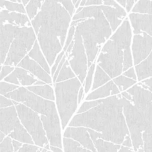 Superfresco Easy Innocence Floral Metallic Grey Wallpaper