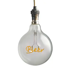 ValueLights Vintage Style 2w LED BC B22 Bayonet Cap Word Script Design Clear Light Bulb