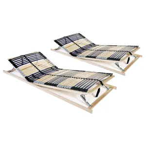 Berkfield Slatted Bed Bases 2 pcs with 42 Slats 7 Zones 70x200 cm