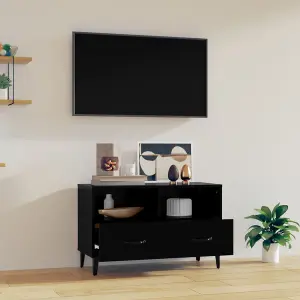 Berkfield TV Cabinet Black 80x36x50 cm Engineered Wood