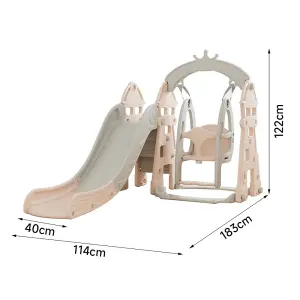 Toddler Plastic Swing Slide Climber Playset Play Equipment for Kids